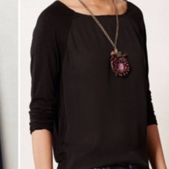 Anthropologie Dolan Brookvale Modest Simple Long Sleeve Tee Shirt Top Size Small - Picture 1 of 8